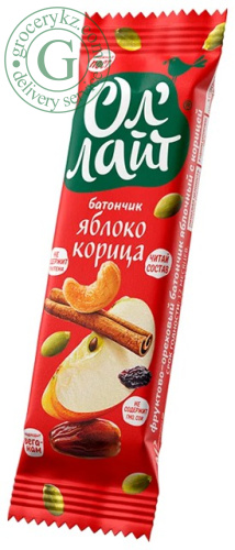 Ol Light cereal bar, apple and cinnamon, 30 g