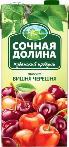Sochnaya Dolina apple and cherry juice, 0.95 l
