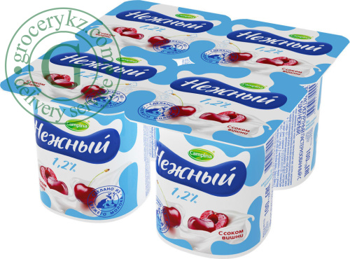 Nezhnyi yogurt with cherry juice, 1.2%, 4 in 1, 400 g