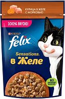Felix wet cat food, chicken in jele and carrots, 75 g