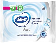 Zewa moist toilet paper, pure cleansing, 42 count