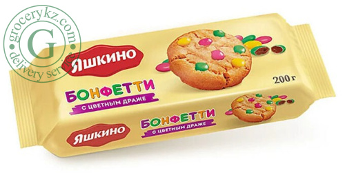 Yashkino cookies with colored dragees, 200 g