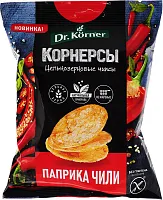 Dr. Korner rice and corn chips, paprika and chili, 50 g