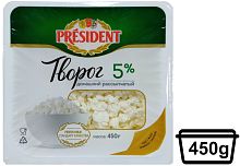 President cottage cheese, crumbly, 5%, 450 g