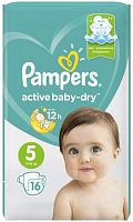 Pampers active baby-dry diapers, size 5, 16 count