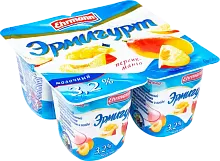 Ermigurt yogurt, peach and mango, 3.2%, 4 in 1, 400 g