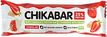 Chikabar protein bar, strawberry with cream, 60 g