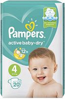 Pampers active baby-dry diapers, size 4, 20 count