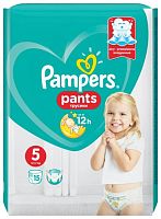 Pampers pants, size 5, 15 count
