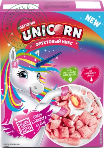 Unicorn cereal pillows, fruit mix, 200 g Unicorn cereal pillows, fruit mix, 200 g