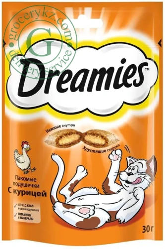 Dreamies dry cat food, chicken, 30 g