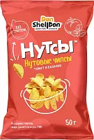Don Shelldon chickpea chips, tomatoes and basil, 50 g