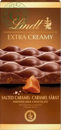 Lindt Extra Creamy chocolate bar, salted caramel, 80 g