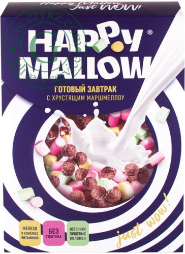 Happy Mallow ready breakfast with marshmallow, crispy marshmallow, 240 g