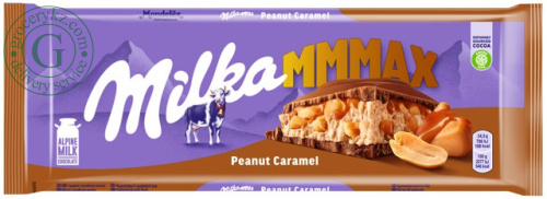 Milka chocolate bar, peanut caramel, 276 g