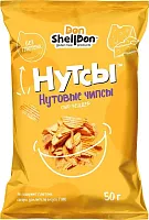 Don Sheldon chickpea chips, cheddar cheese, 50 g