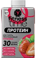 Fitness Time high protein milkshake, strawberry, 500 g