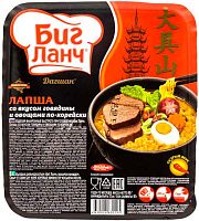 Big Lunch noodles with beef flavor and vegetables, Korean style, 90 g