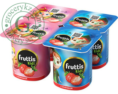 Fruttis yogurt, kids, strawberry (4 in 1), 440 g