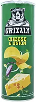 Grizzly potato chips, cheese and onion, 130 g