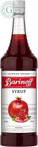Barinoff beverage syrup, grenadine, 1 l