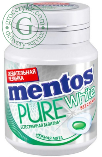 Mentos Pure White gum, gentle mint, 54 g