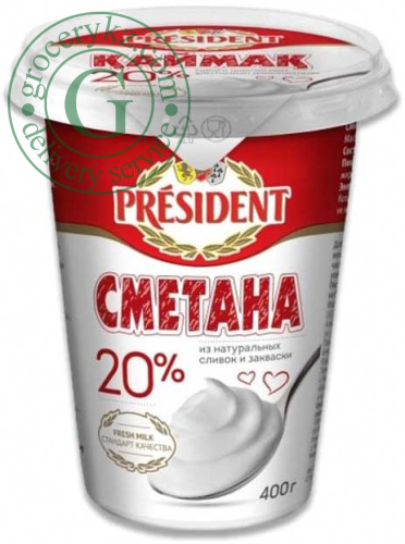 President sour cream, 20%, 400 g