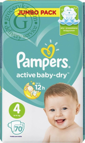 Pampers active baby-dry diapers, size 4, 70 count