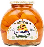 Zolotaya Dolina canned apricot in syrup, 580 ml