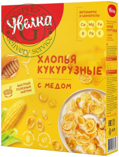 Uvelka corn flakes, honey, 275 g