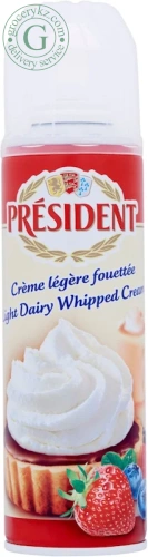 President whipped dairy cream, 250 g