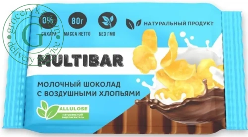 Multibar milk chocolate, wheat flakes, 95 g