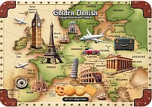 Golden Danish Danish style butter cookies, map, 450 g