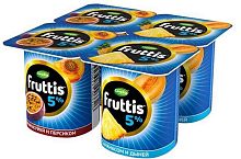 Fruttis yogurt, 5%, passion fruit and peach, pineapple and melon (4 in 1), 460 g