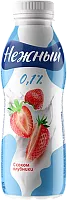 Nezhnyi drinking yogurt with strawberry juice, 0.1%, 420 g