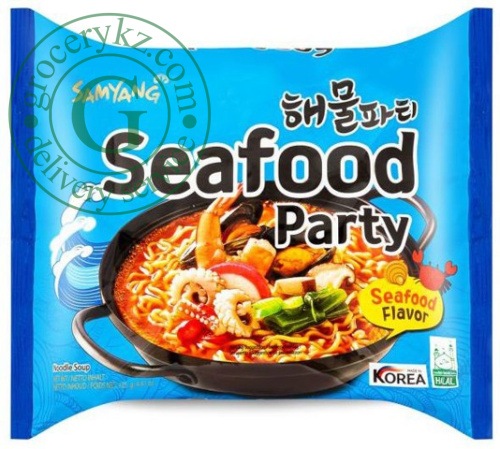 Samyang Seafood Party ramen noodle soup, 125 g