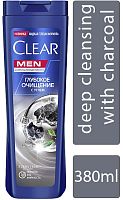 Clear Men shampoo, deep cleansing with charcoal, 380 ml