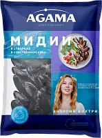 Agama mussels in shells, frozen, 450 g