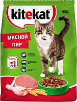Kitekat dry cat food, meat feast, 350 g