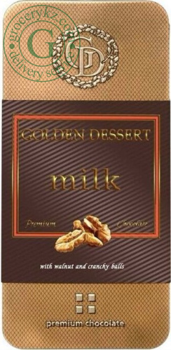 Golden Dessert milk chocolate, walnut and crunchy balls, 95 g