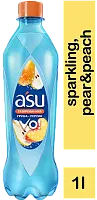 ASU sparkling water, pear and peach, 1 l