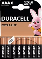 Duracell Extra Life AAA batteries, 8 pc