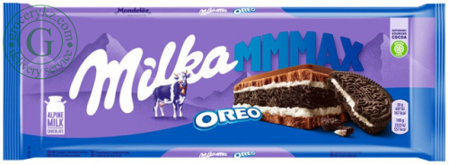 Milka chocolate bar, oreo cookies filling, 300 g
