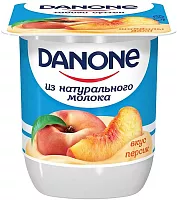 Danone yogurt, peach, 100 g