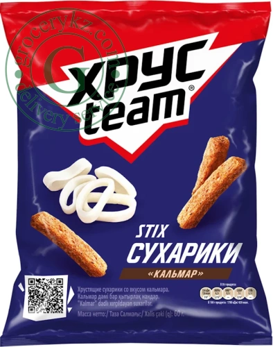 Hrusteam croutons, stix, squid, 60 g