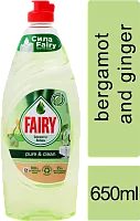 Fairy Pure and Clean dish washing liquid dish soap, bergamot and ginger, 650 ml