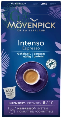 Movenpick Nespresso coffee capsules, intenso, 10 pc