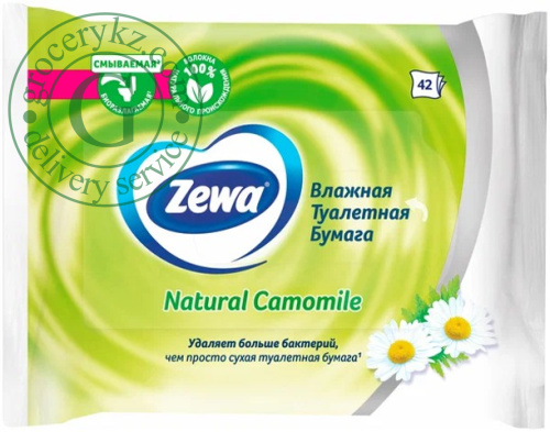 Zewa moist toilet paper, camomile, 42 count