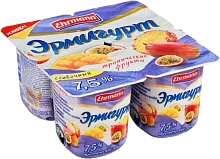 Ermigurt yogurt, tropical fruits, 7.5%, 4 in 1, 400 g