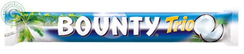 Bounty Trio chocolate bar, 82.5 g